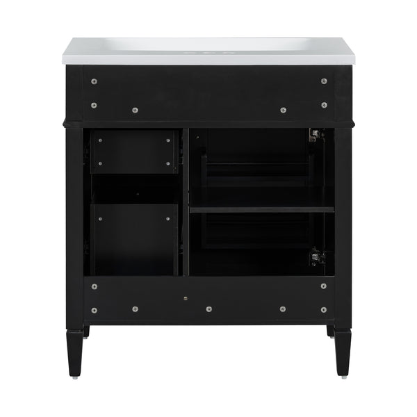 English Elm 30'' Modern Bathroom Vanity With Sink, Stylish Storage Cabinet & Tip-Out Drawer For Organized Elegance SW000122AAB-2