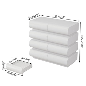 English Elm 8 Modern 8-Drawer Dresser for Bedroom with Handle-Free Design, Spacious Chest for Organized Living White W757P235729