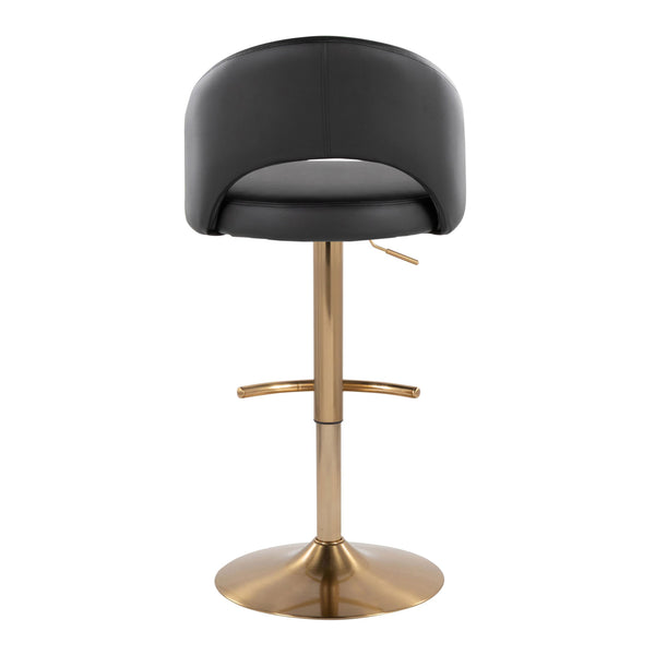 English Elm Adjustable Swivel Barstools Set of 2 Fabric Seat Black Metal Base Kitchen Counter Black B202S02007