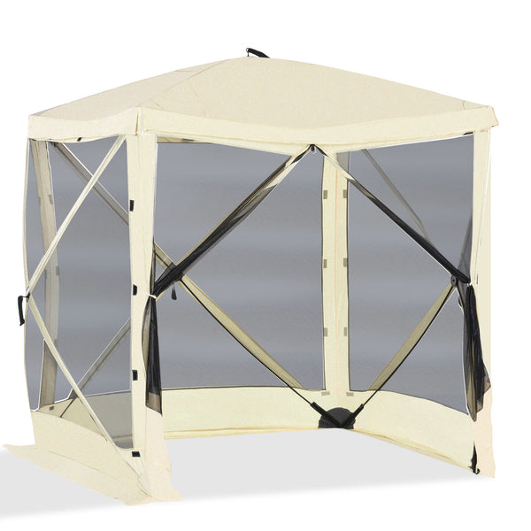 English Elm Outsunny Pop up Screen Shelter Mesh Sidewalls Fiberglass Frame Portable Carry Bag Included W2225P200736
