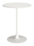 Soleil Bar Table White 704035 Zuo Modern