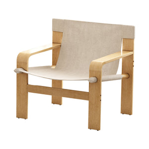 English Elm Detachable Oak Accent Chair with Solid Wood Frame, Wide Armrest, Removable Washable Linen Cover White W2336P251803