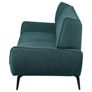 English Elm Logan Plush Teal Blue Flared Arm Sofa with Wingback Accent, Full Foam Cushions for Luxe Comfort B062P358465