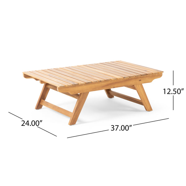 English Elm Christopher Knight Home® - SEDONA Acacia Outdoor Coffee Table with Open Slat Top, Durable Wood Design for Patio Living Spaces Teak 41.5 L x 28.25 W x 7.5 H 65811.00