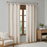 Madison Park Beals Casual Faux Linen Tab Top Fleece Lined Curtain Panel MP40-7494 Natural