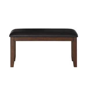 English Elm Classic Salton Cherry 6pc Dining Set with Bench and 4 Faux Leather Chairs — Arts & Crafts Style Dining Room Furniture, Simple Assembly B011P194596