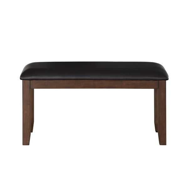 English Elm Classic Salton Cherry 6pc Dining Set with Bench and 4 Faux Leather Chairs — Arts & Crafts Style Dining Room Furniture, Simple Assembly B011P194596