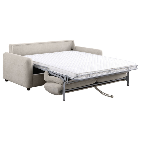English Elm Welker Beige Polyester Queen Sleeper Sofa with Memory Foam and Slim Track Arms B062P451727