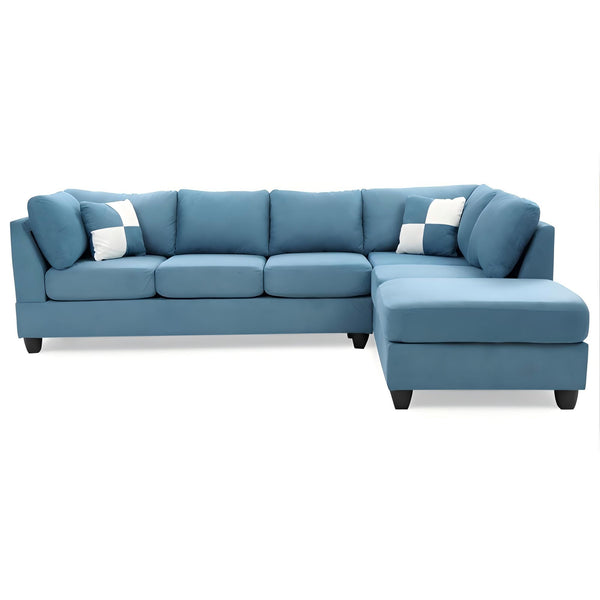 English Elm Malone Aqua Blue Sectional Sofa - Modern Microfiber, Flexible & Comfortable Living Room Seating B078S00062
