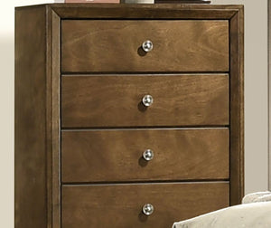 English Elm Transitional Solid Wood Chest with Five Smooth Glide Drawers, Felt-Lined Top, Timeless Design Walnut 38 L x 19 W x 48 H B2741P369865