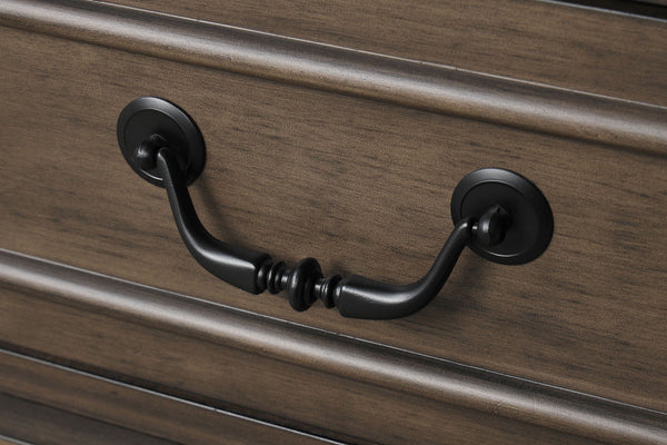 English Elm Transitional Dark Walnut Nightstand with Usb Charging Dovetail Drawers Bedroom B2741P435887