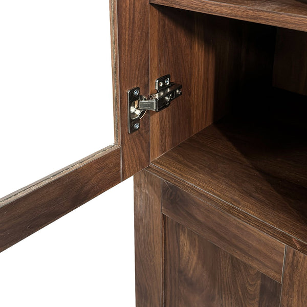 English Elm Kitchen Farmhouse Pantry Cabinet Tall Freestanding Three Door Pull Out Organizer W331S00208