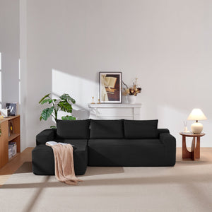 English Elm 104''cloud Modular Sectional Sofa Deep Corduroy Seat with Chaise for Living Room W3975S00047