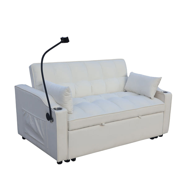 English Elm Modern Velvet Convertible Loveseat Sleeper Sofa with Reclining Backrest for Small Spaces W311P195249