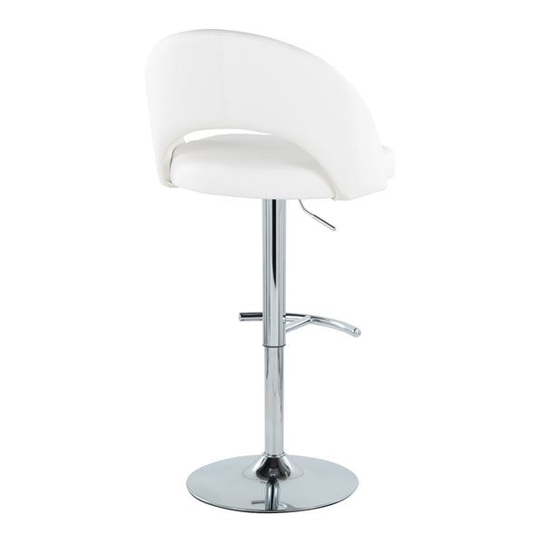 English Elm Adjustable Swivel Barstools Set of 2 Fabric Seat Black Metal Base Kitchen Counter White B202S02012