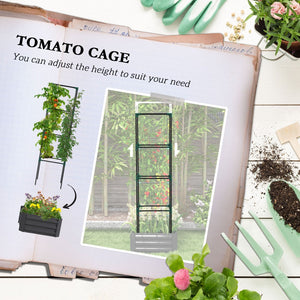English Elm Outsunny Galvanized Raised Garden Bed With Trellis, Perfect For Climbing Plants & Urban Gardening! W2225P174441-GIGA