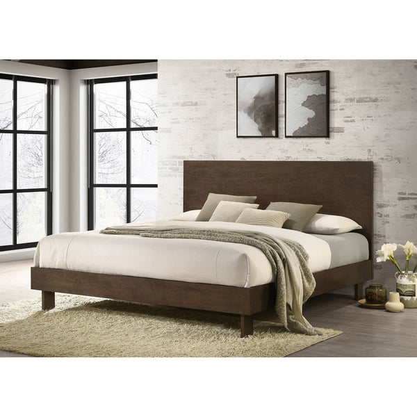 English Elm Hemlock Architectural Platform Bed Warm Wood Grain Headboard for Master Suite B062S01534