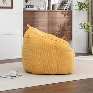 English Elm Giant Corduroy Bean Bag with Armrests Shredded Foam Lounge Chair for Living Room Yellow W2200P442626