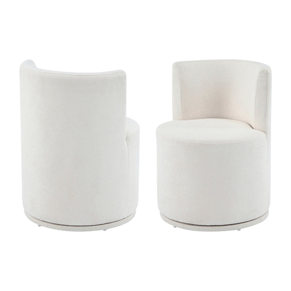 English Elm Christopher Knight Home® - Modern Swivel Upholstered Side Chair Set Of 2 - Beige, Plush Comfort For Stylish Living Spaces N768P331578B_2