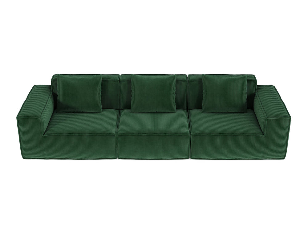 English Elm 118-Inch Modular Sofa Bed - Versatile Green Corduroy Cloud Velvet For Stylish Comfort & Functionality W3147S00029