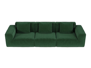 English Elm 118-Inch Modular Sofa Bed - Versatile Green Corduroy Cloud Velvet For Stylish Comfort & Functionality W3147S00029