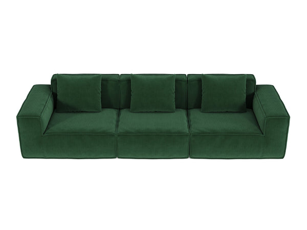English Elm 118-Inch Modular Sofa Bed - Versatile Green Corduroy Cloud Velvet For Stylish Comfort & Functionality W3147S00029