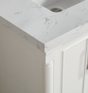 English Elm Fully Assembled 36 Inch Bathroom Vanity Carrara Marble Top Dual Basin Rubberwood W1826P308992