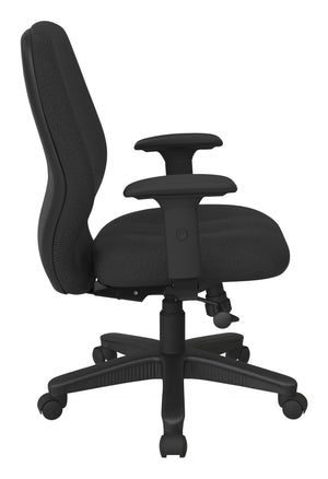 OSP Home Furnishings Mid Back Ergonomic Manager Chair with Synchro Tilt Lumbar Support and Padded Arms Shale 3121-295