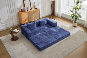 English Elm Compression Convertible Floor Sofa Bed – Stylish Chenille Loveseat, Easy Setup, Ideal For Small Spaces W3723P345645