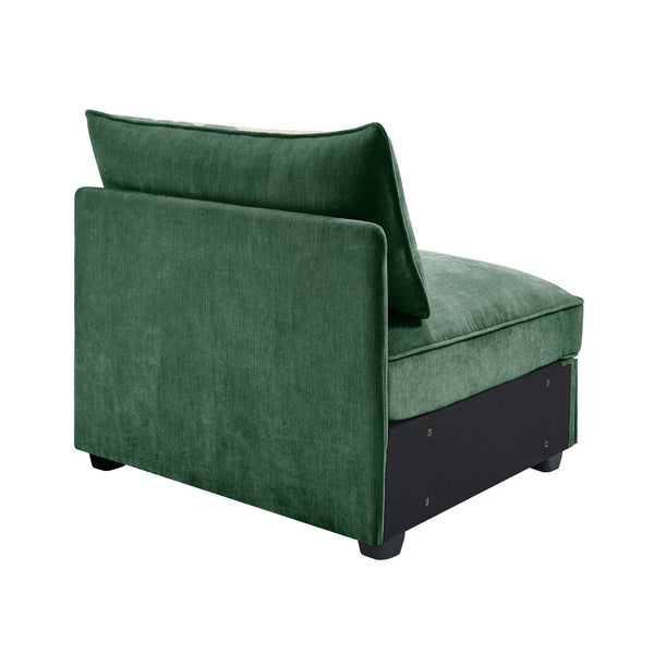 English Elm Armless Chenille Sofa with Hidden Storage Crescent Design for Modern Living Rooms W3041P293497