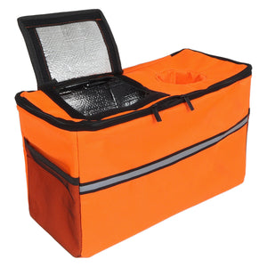 English Elm 3-in-1 Convertible Folding Wagon with 500lb Steel Frame and All-terrain Swivel Wheels Orange W2932P390463