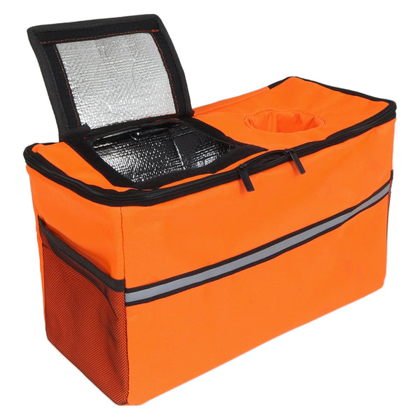 English Elm 3-in-1 Convertible Folding Wagon with 500lb Steel Frame and All-terrain Swivel Wheels Orange W2932P390463