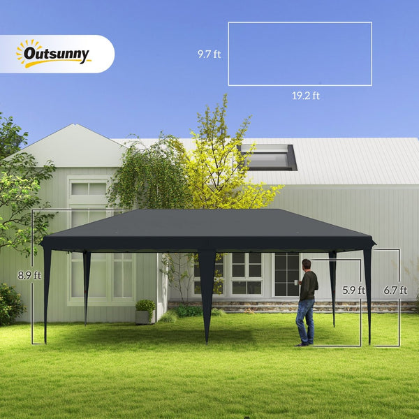 English Elm Outsunny 10' X 20' Heavy-Duty Pop-Up Canopy Tent For Outdoor Events, Parties, Weddings & Bbqs W2225P200731-GIGA