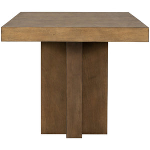 English Elm TOPMAX Solid Wood Extendable Dining Table Set for 6 with 18" Leaf, Trestle Legs, Cushioned Bench & Chairs Gray SP000089AAE