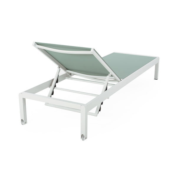 English Elm Christopher Knight Home® - Cape Coral Chaise Lounge - Adjustable Outdoor Lounger With Rust-Resistant Frame & Easy Mobility 57592.00GRNMP2