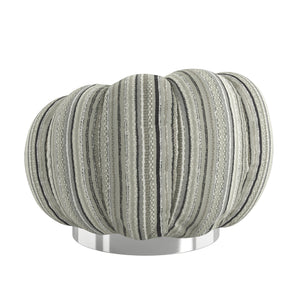 English Elm Wallace & Bay - Black Pumpkin Swivel Accent Chair — Modern Black Mixed Stripe Fabric, Compact 38" L x 37" W Stylish Comfort B361P384408