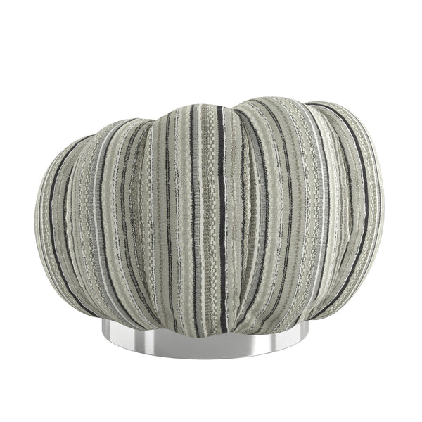 English Elm Wallace & Bay - Black Pumpkin Swivel Accent Chair — Modern Black Mixed Stripe Fabric, Compact 38" L x 37" W Stylish Comfort B361P384408