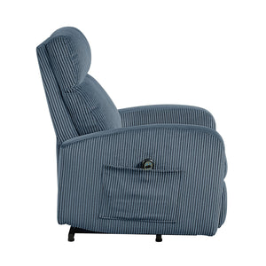 English Elm Contemporary Power Lift Chair Recliner with Plush Corduroy, Foam-Over-Coil Support & Side Pocket Blue 31 L x 29 W x 24 H B011P395833