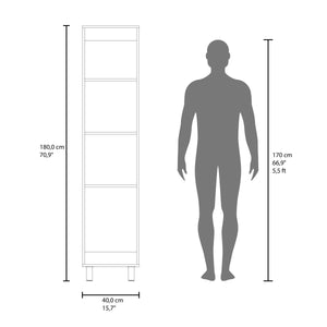 English Elm Vintro Slim Tall Cabinet with Metal Legs Four Interior Shelves for Bedroom Office Natural Wood B200P462883