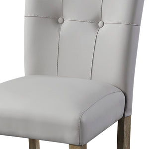 English Elm Grey Tufted Side Chairs Set Of 2 - Elegant Faux Leather, Durable Oak Frame, Modern Comfort & Style B062P182762