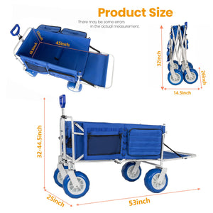English Elm Beach Wagon with Extendable Tailgate All-terrain Tires and 500 Lb Steel Frame W2932P426706