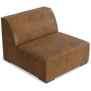English Elm Rex Center Sofa Module - Versatile Armless Chair In Caramel Leather For Modern Living Spaces & Comfort B136P199250-GIGA