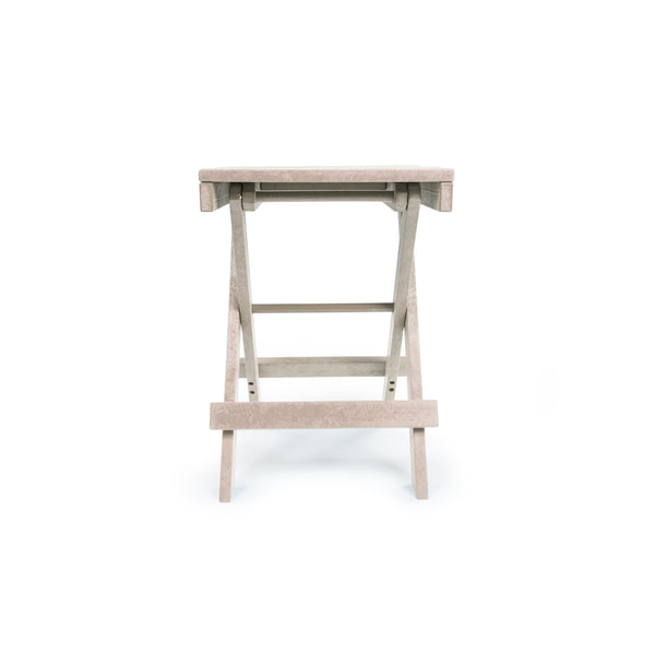 English Elm Riverstone Recycled Hdpe Folding Outdoor Bistro Table Weatherproof Patio Balcony Ivory B2745P409707