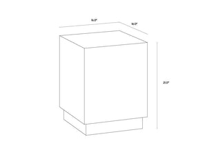 Sunpan Daines End Table - Rustic Elegance with Antique Brass Inlay, Unique Marble Design for Your Space White Marble