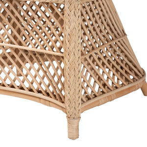 English Elm Bohemian Natural Rattan Accent Chair Braided Frame with Cushioned Enveloping Seat B2750P467783