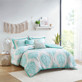 Intelligent Design Senna Transitional Comforter Set ID10-416 Aqua