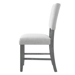 English Elm Wooden Modern Fabric Upholstered Dining Chairs Set of 4 – Farmhouse Style, Padded Seats & Solid Wood Legs Gray+Beige N752P294998E