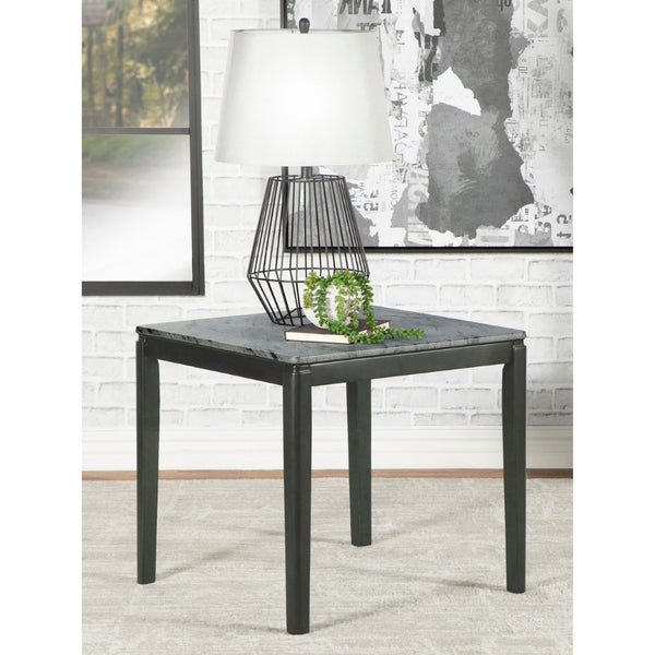 English Elm Vinnie Faux Marble Grey And Black Side Table – Stylish, Durable Accent For Living And Dining Spaces B062P333450-GIGA