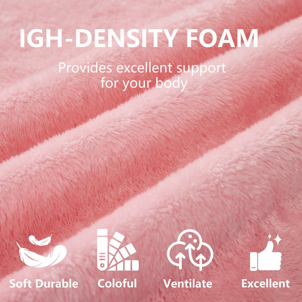 English Elm Queen Foldable Sofa Bed with Plush Chenille Cover, High-Density Foam Convertible Futon for Living Room Guest Room Bedroom Pink W1829P348205