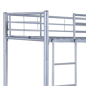 English Elm Marin Sleek Twin over Twin Bunk Bed in Industrial Silver or Black Metal — Durable, Space-Saving Design B062P340736